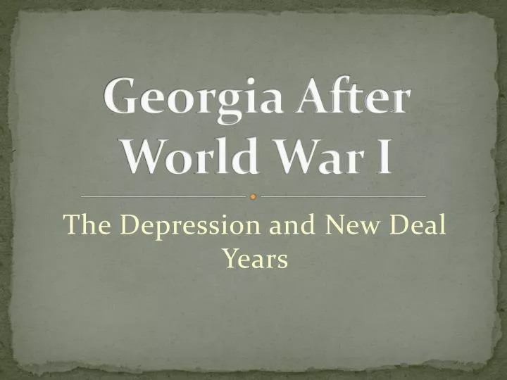 georgia after world war i