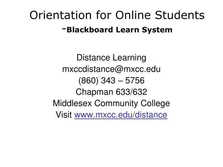 orientation for online students blackboard learn system