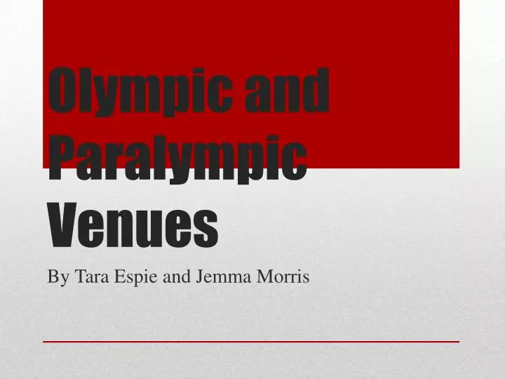 olympic and paralympic venues