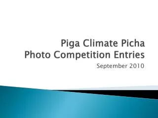 Piga Climate Picha Photo Competition Entries