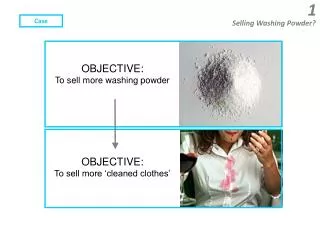 OBJECTIVE: To sell more washing powder