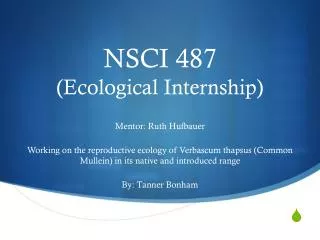 NSCI 487 (Ecological Internship)