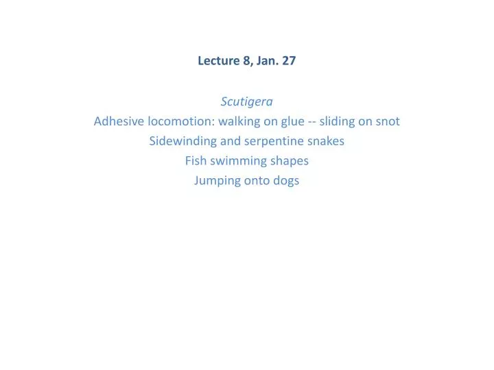 lecture 8 jan 27