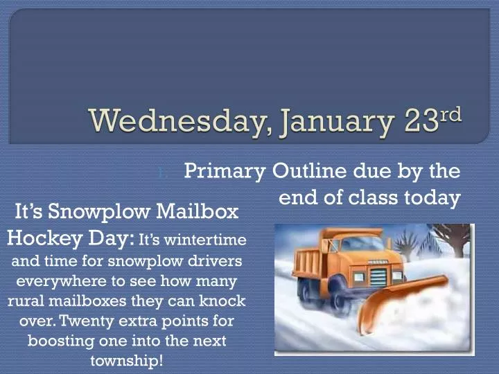 wednesday january 23 rd