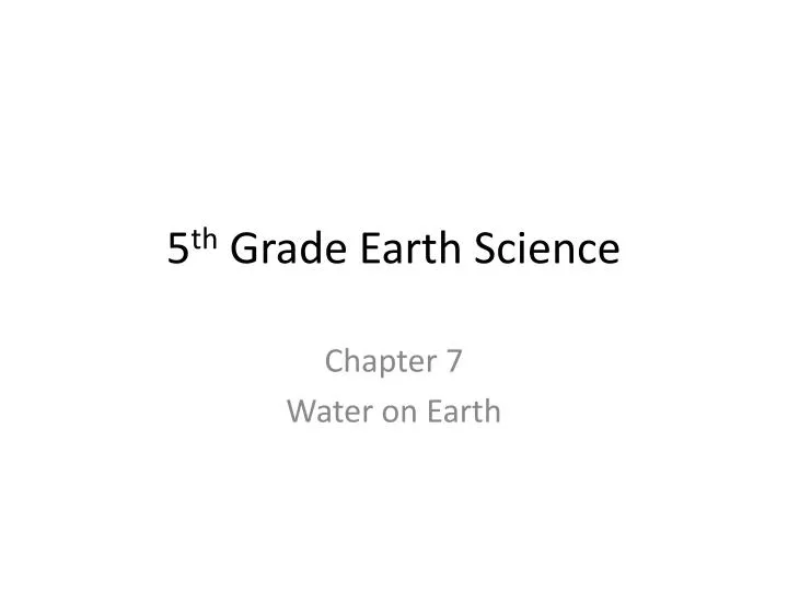 5 th grade earth science
