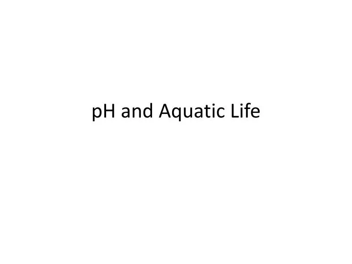 ph and aquatic life