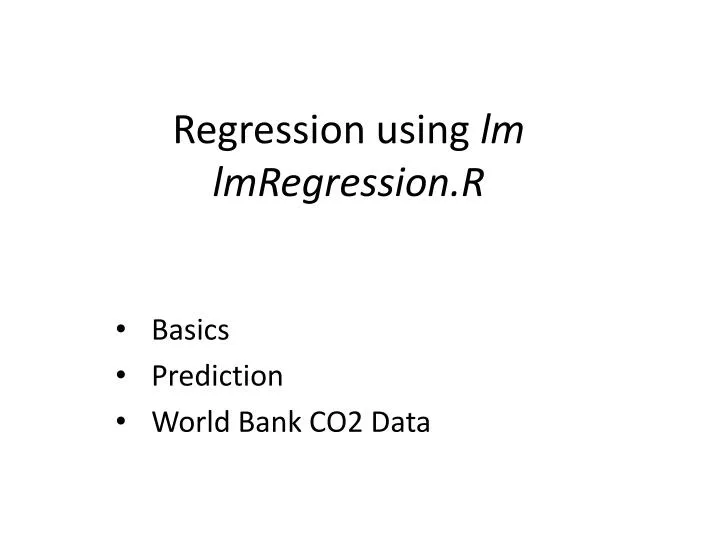 regression using lm lmregression r
