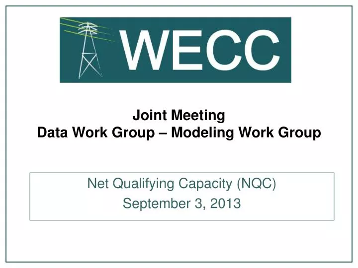 joint meeting data work group modeling work group