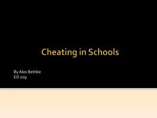 Cheating in Schools
