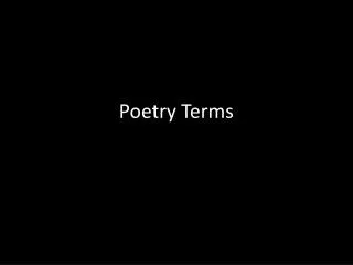 Poetry Terms