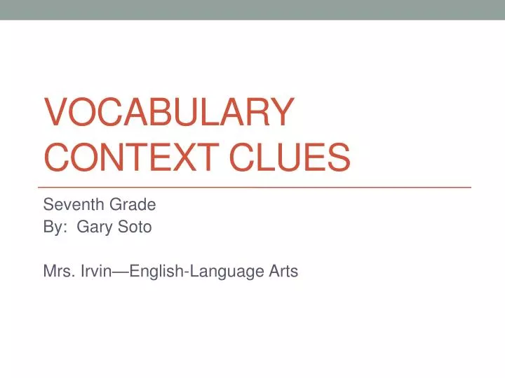 vocabulary context clues