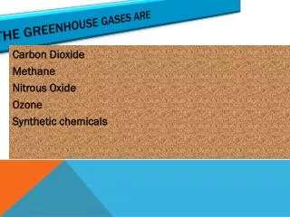 THE GREENHOUSE GASES are
