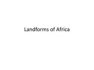 Landforms of Africa