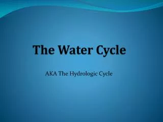 the water cycle