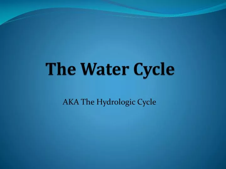 the water cycle