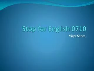 Stop for English 0710