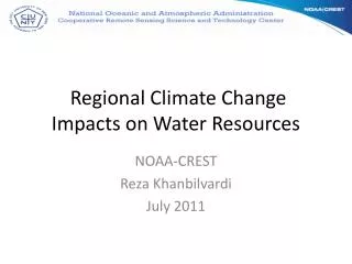 Regional Climate Change Impacts on Water Resources