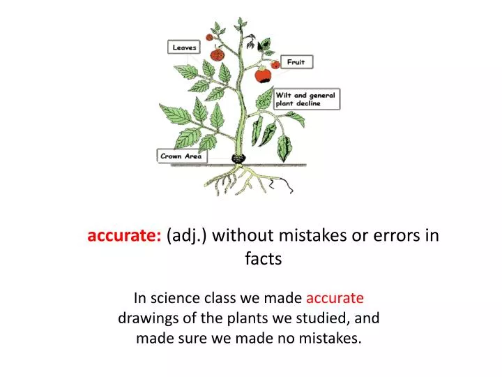 accurate adj without mistakes or errors in facts