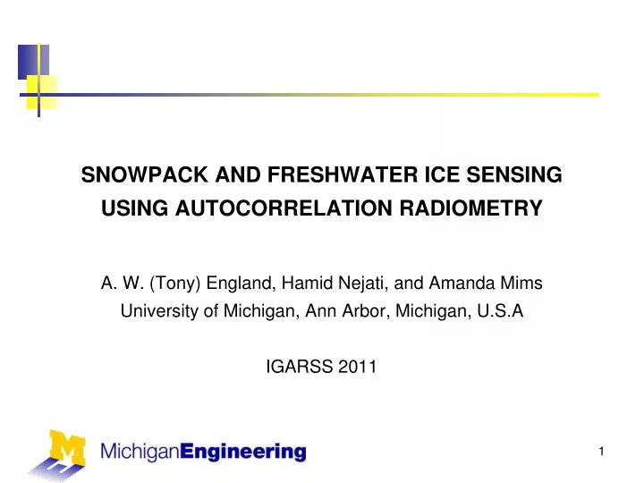 snowpack and freshwater ice sensing using autocorrelation radiometry