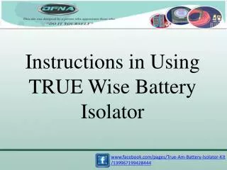 www.facebook.com/pages/True-Am-Battery-Isolator-Kit /139967199428444