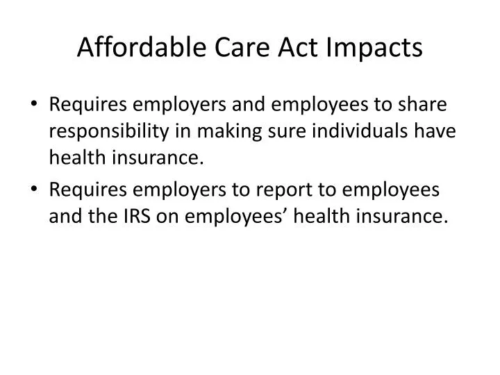 affordable care act impacts