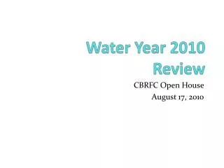 Water Year 2010 Review