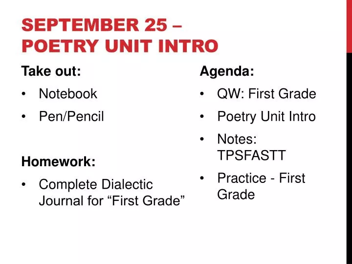 september 25 poetry unit intro