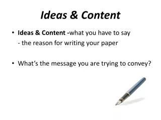 Ideas &amp; Content