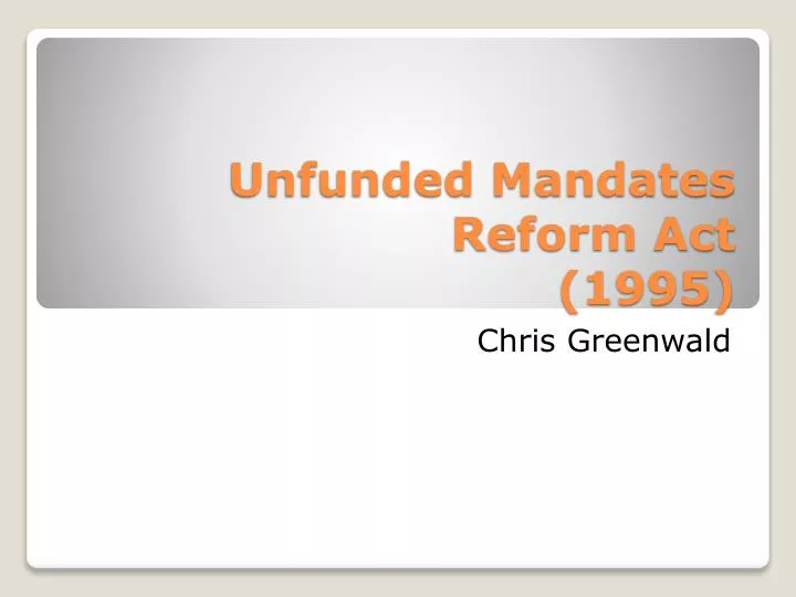 unfunded mandates reform act 1995