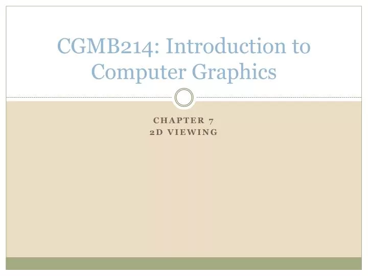 cgmb214 introduction to computer graphics