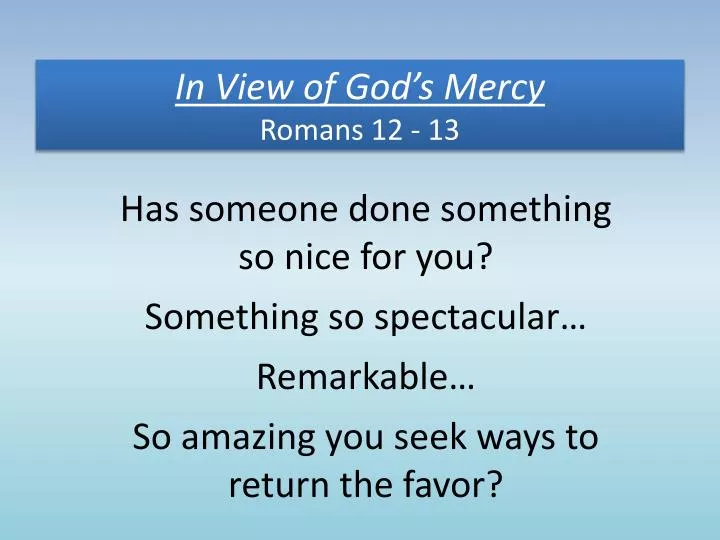 in view of god s mercy romans 12 13