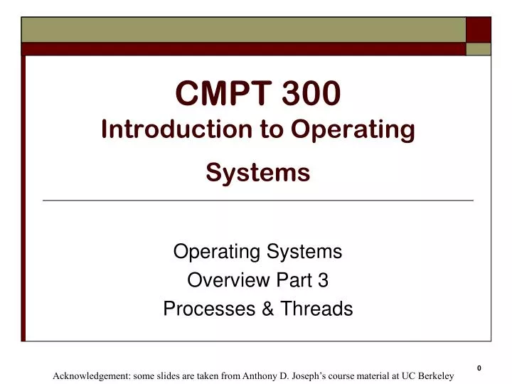 cmpt 300 introduction to operating systems