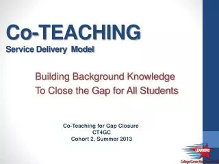 Co-TEACHING Service Delivery Model