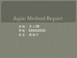 Agile Method Report