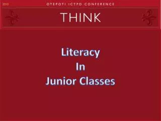 Literacy In Junior Classes