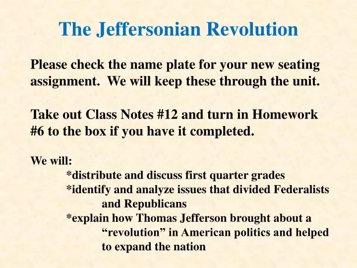 the jeffersonian revolution