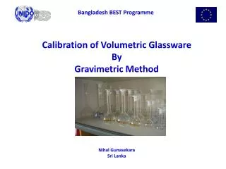Calibration of Volumetric Glassware By Gravimetric Method Nihal Gunasekara Sri Lanka