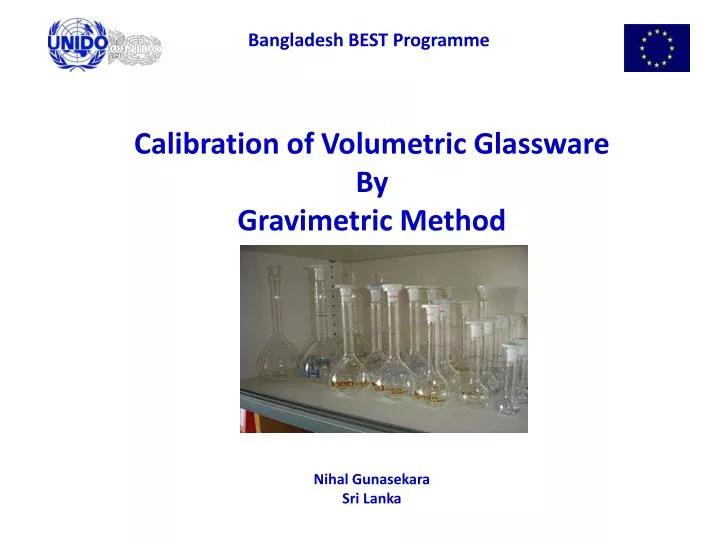 calibration of volumetric glassware by gravimetric method nihal gunasekara sri lanka