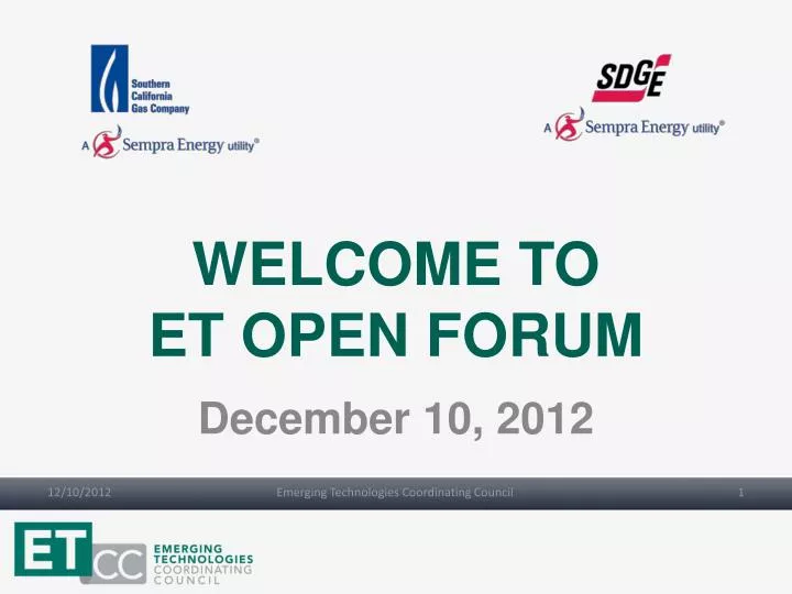 welcome to et open forum