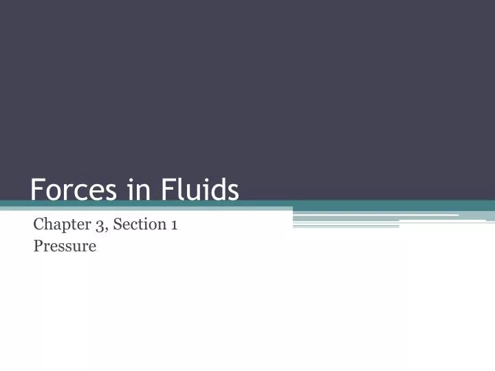 forces in fluids