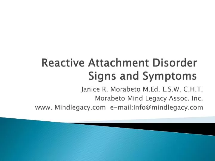 reactive attachment disorder signs and symptoms