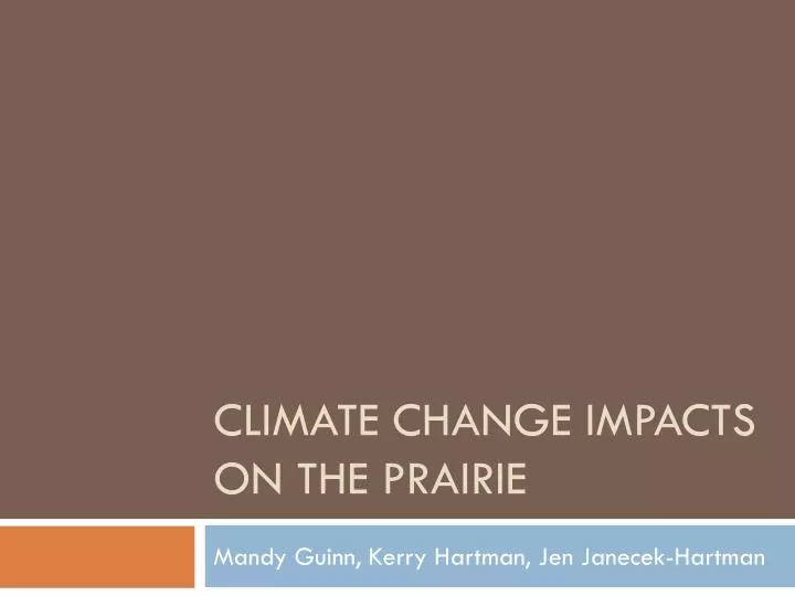 climate change impacts on the prairie