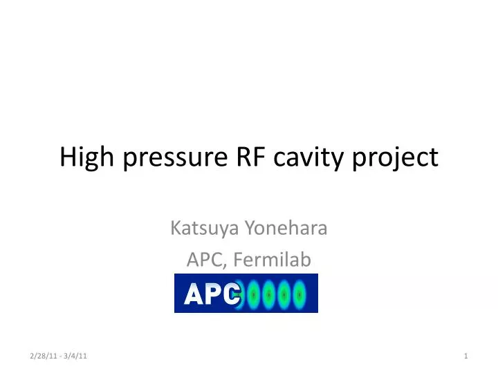 high pressure rf cavity project