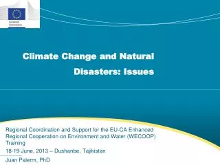 Climate Change and Natural Disasters: Issues
