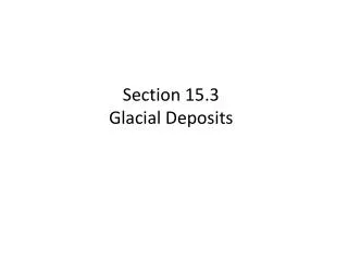 Section 15.3 Glacial Deposits