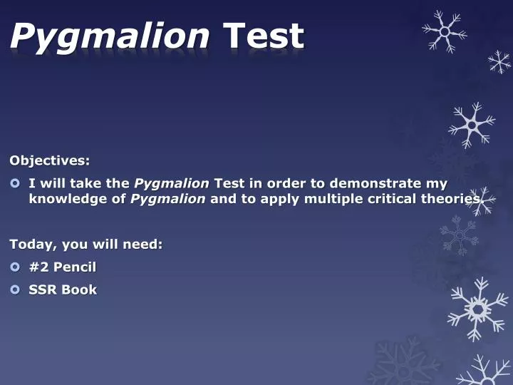 pygmalion test