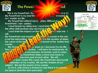 The PowerPoint Ranger Creed