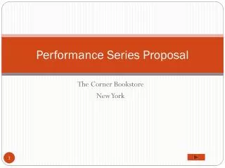 Performance Series Proposal