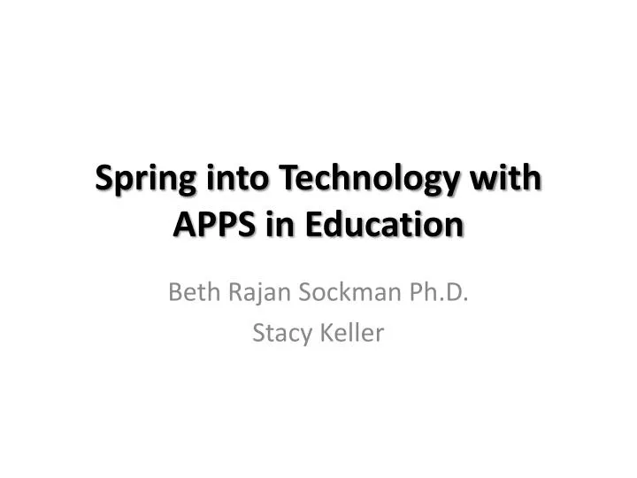 spring into technology with apps in education
