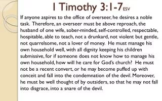 1 Timothy 3:1-7 ESV